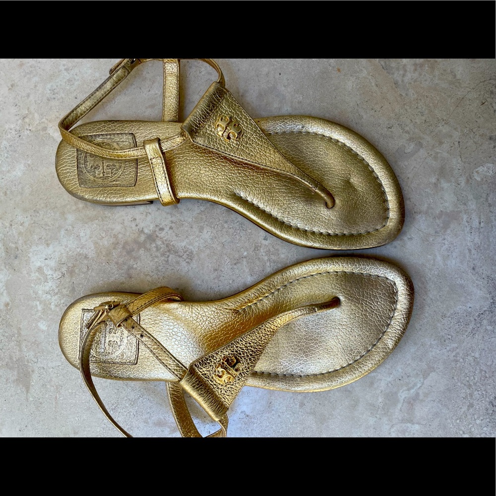 Gold Tory Burch Britton Sandals